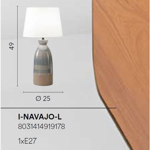 LAMPADA DA TAVOLO NAVAJO E27 D.25XH49CM TORTORA.