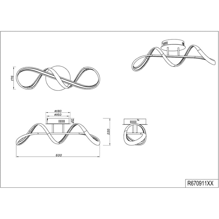 PLAFONIERA LED PERUGIA DIMMERABILE 28W COLORE BIANCO CM.60X18