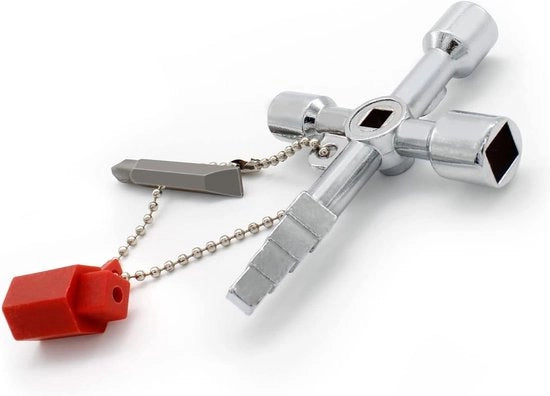 Chiave a croce universale 4 vie multifunzionale per contatore acqua, elettricità, contatore gas