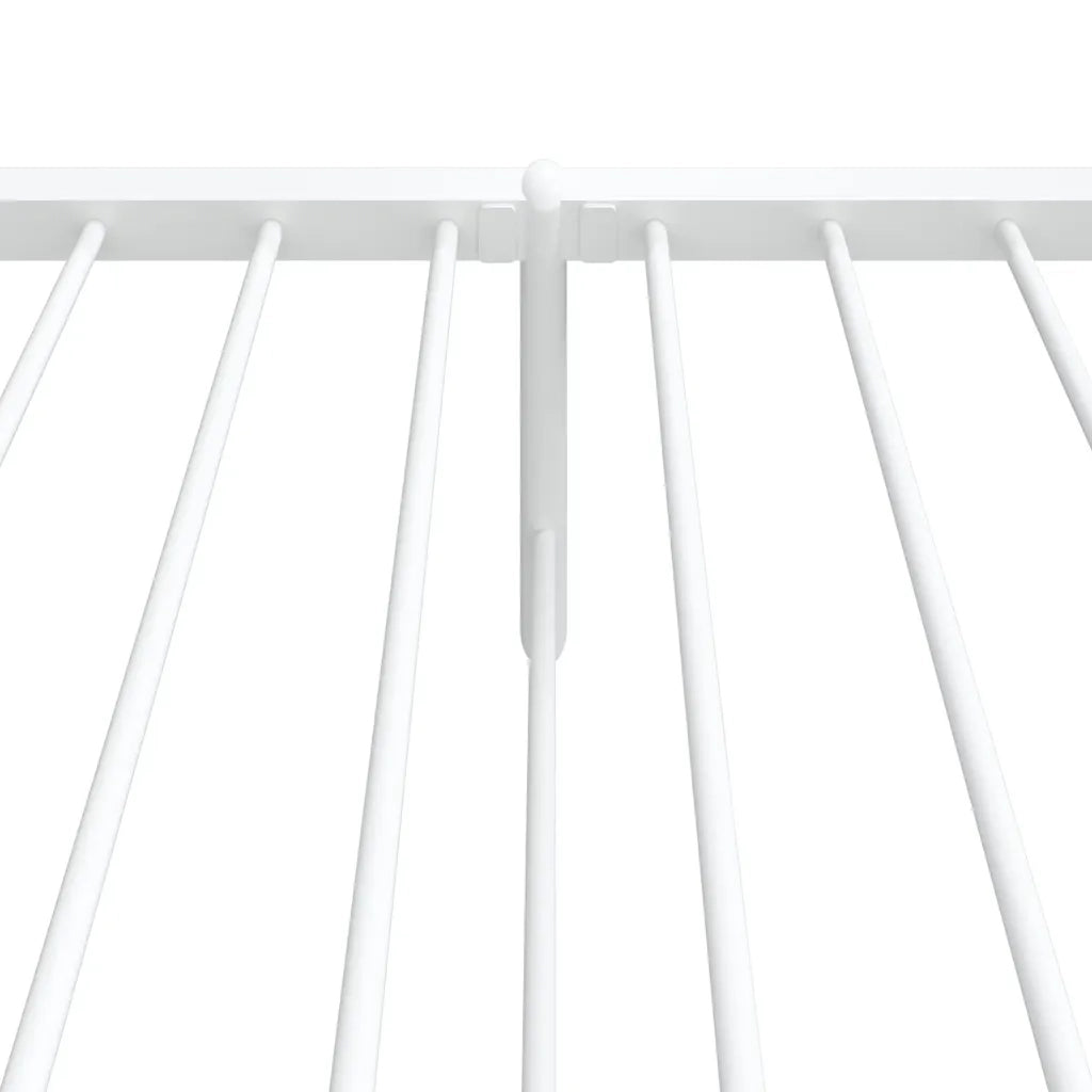 Giroletto con Testiera e Pediera Metallo Bianco 100x190 cm 350943