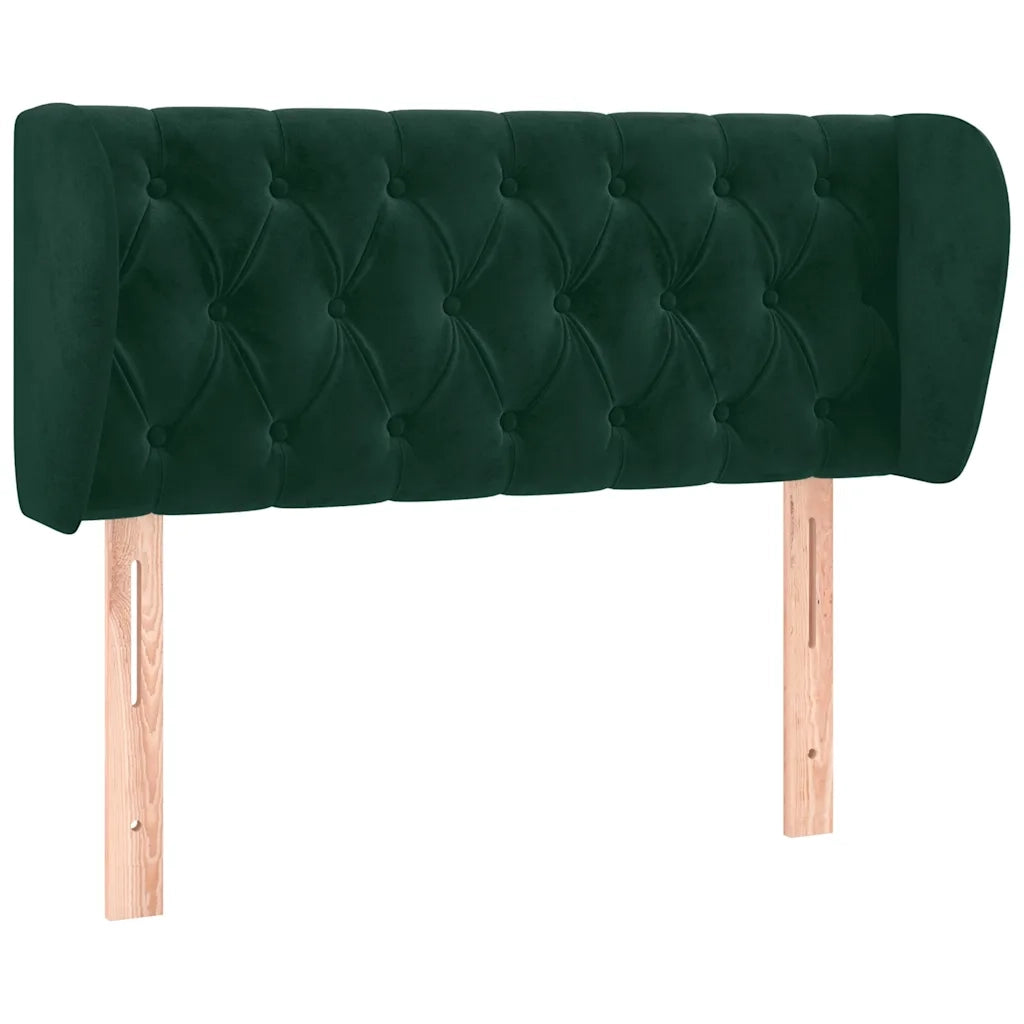 Testiera | Testata ad Orecchio Verde Scuro 103x23x78/88 cm in Velluto