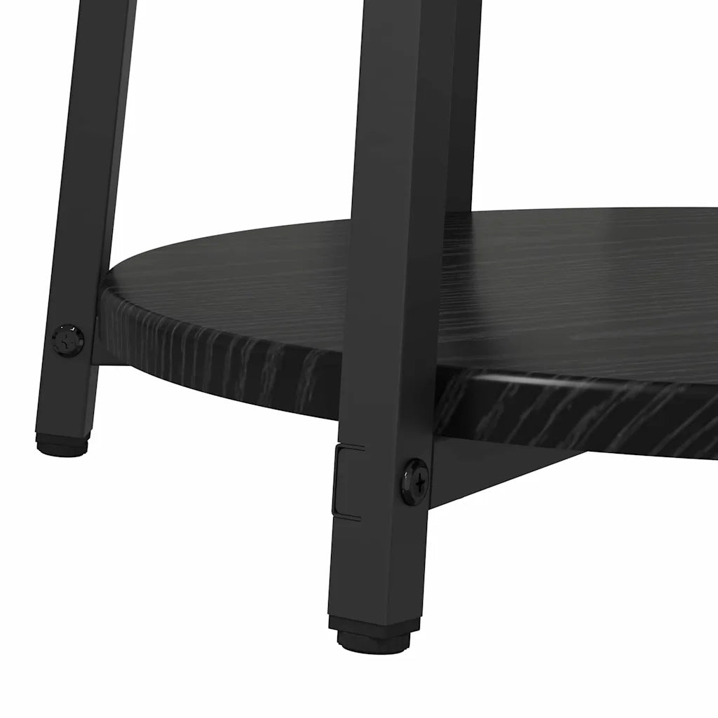 Set tavolini con lo scaffale 2 pcs Rovere Nero 869702
