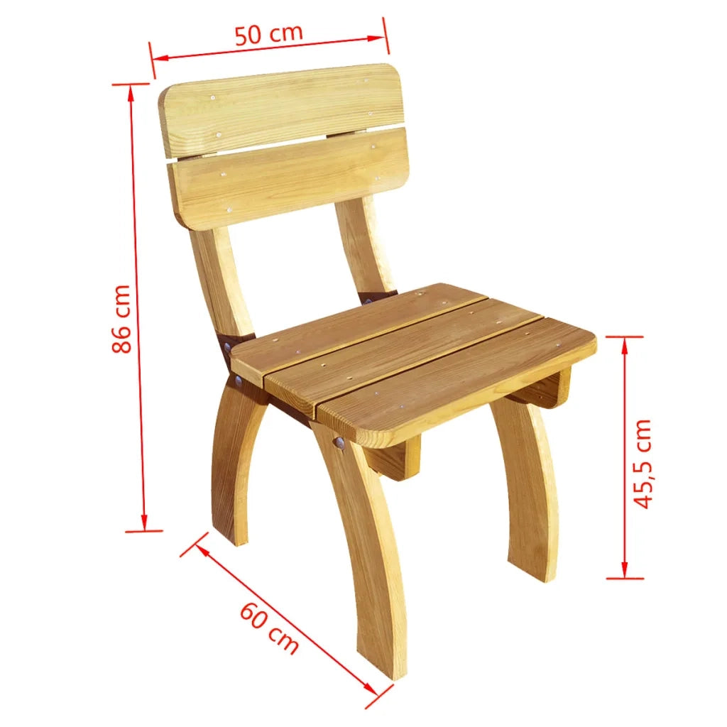 Sedie da Giardino 2 pz in Legno di Pino Impregnato cod mxl 12715