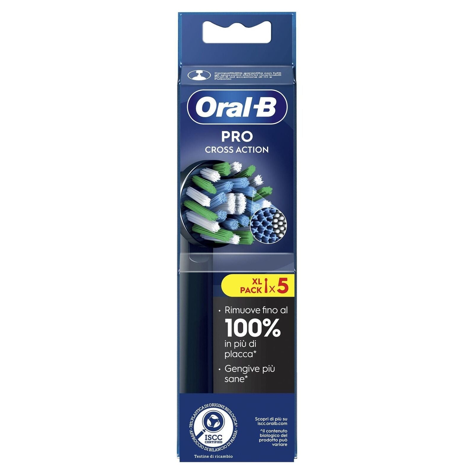 Oral-B Testine Di Ricambio Pro Cross Action Black, 5 Testine