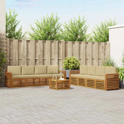 Set divani 9 pcs Naturale e Beige Legno di Acacia Massello 3374578