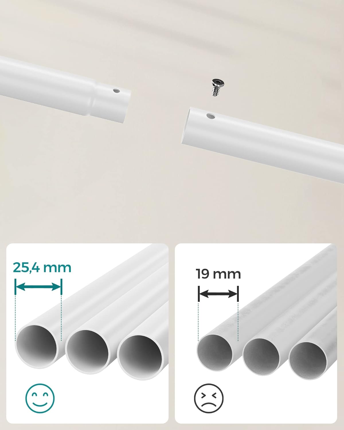 Valora HSR107W01 Appendiabiti con ruote in acciaio bianco