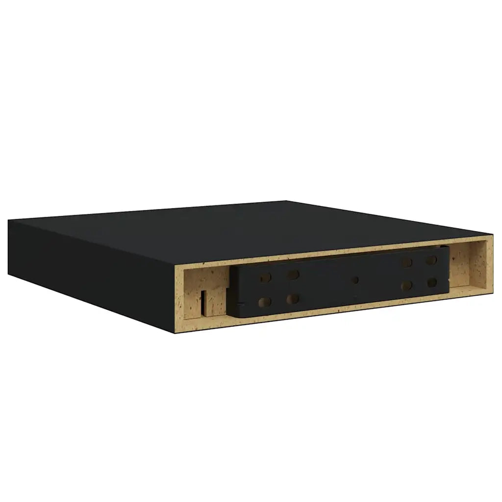 Scaffale a Parete Nero 23x23,5x3,8 cm in MDF cod mxl 33156