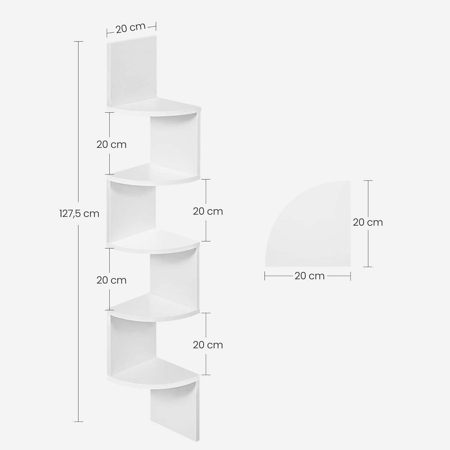 Mensola angolare VALORA - Contenitore moderno in melamina bianca LBC72WT