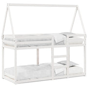 Letto singolo | Letto per adulti | Letto a Castello con Tetto Bianco 75x190 cm Legno Massello Pino