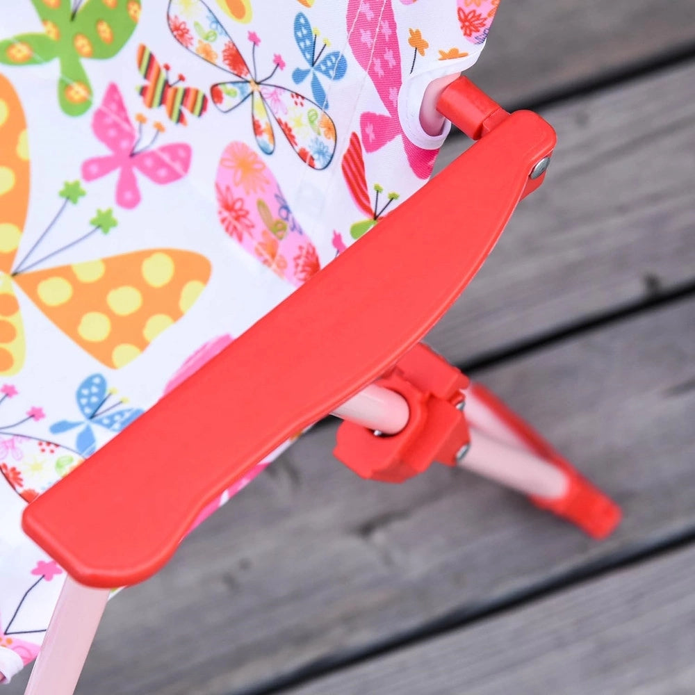 Trade Shop - Set Tavolo Sedia Bistrot Per Bambini Motivo Farfalla Giardino Cortile Con Ombrellone 529027 -