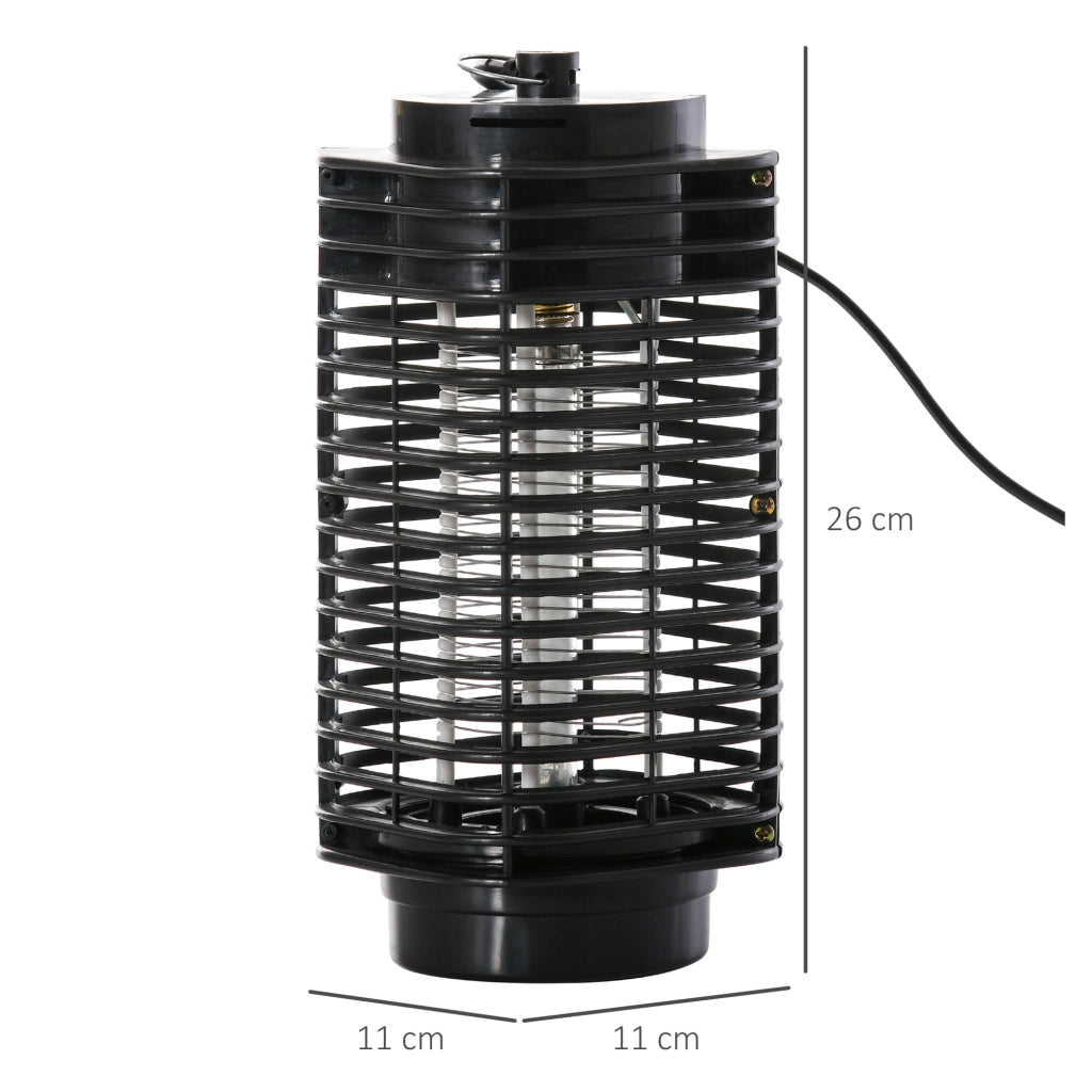 Lampada Antizanzare Elettroinsetticida a Luce UV ¨C zephmum ¨C 11x11x26 cm Nero