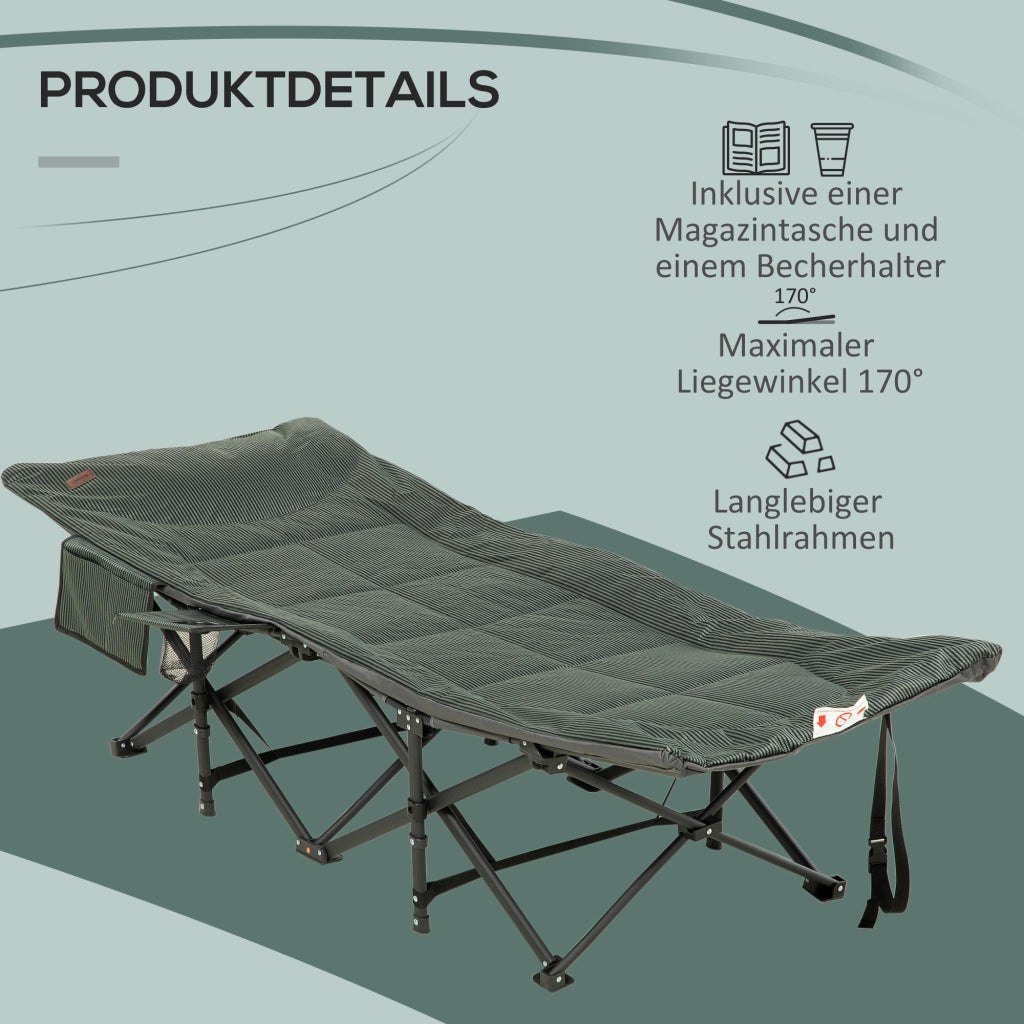 Sdraio pieghevole con schienale regolabile ¨C zephmum ¨C grigio, 68x190x48 cm