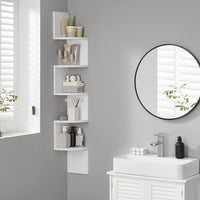 Mensola angolare VALORA - Contenitore moderno in melamina bianca LBC72WT