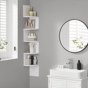 Mensola angolare VALORA - Contenitore moderno in melamina bianca LBC72WT