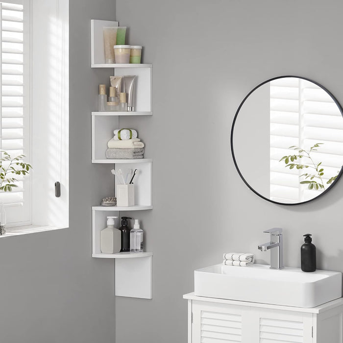 Mensola angolare VALORA - Contenitore moderno in melamina bianca LBC72WT