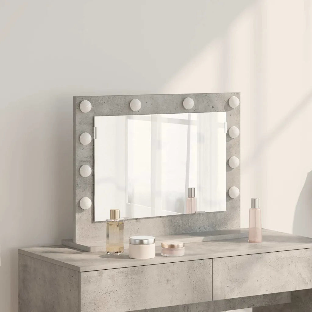 Specchio da Vanità Rettangolare Grigio cemento 60 x 45 x 18 cm 868312