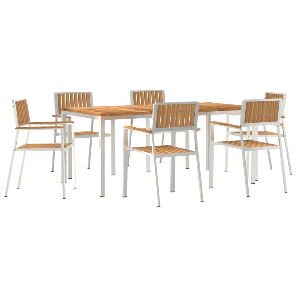 Set Pranzo Giardino  7 Pezzi Legno Massello Teak