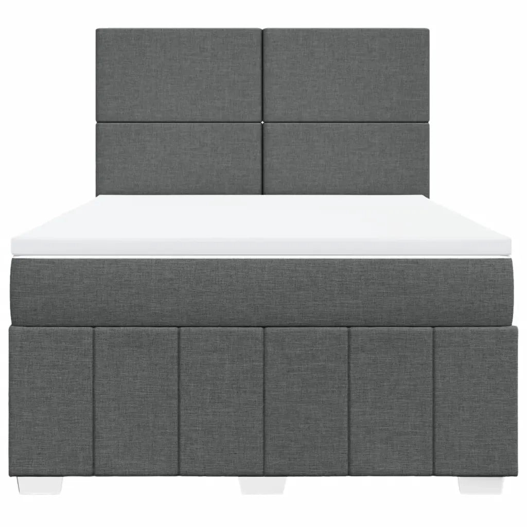 Giroletto a Molle con Materasso Grigio Scuro 140x200cm Tessuto