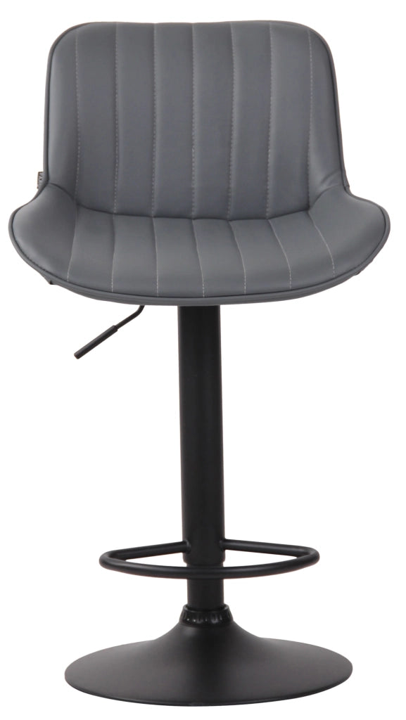 Sgabello Lentini in similpelle con poggiapiedi grigio,nero