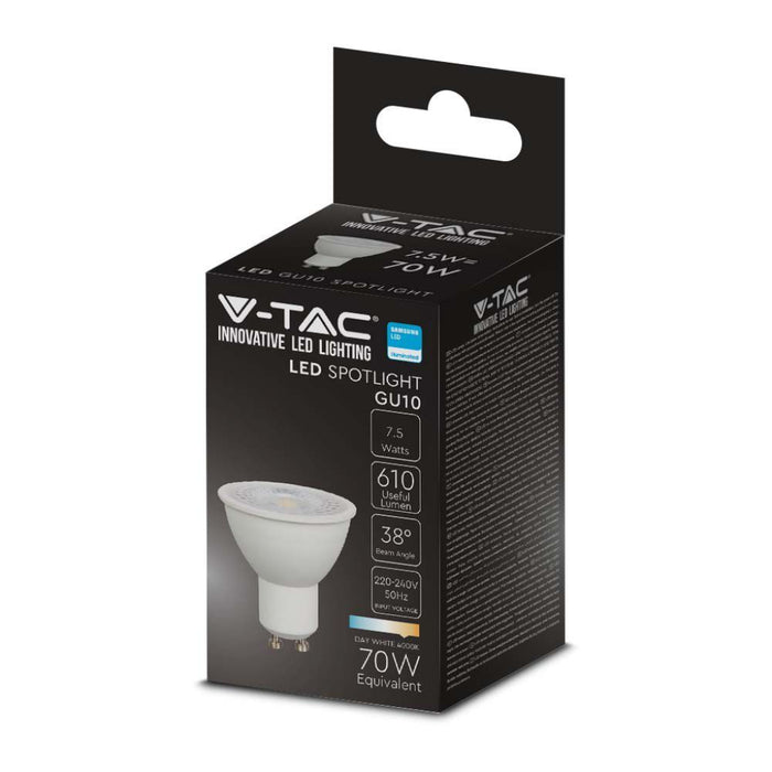 Spotlight di plastica GU10 da 7,5 W con chip Samsung 6500k 38'd