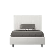 Letto una piazza e mezza senza rete imbottito 120x190 similpelle bianco Goya