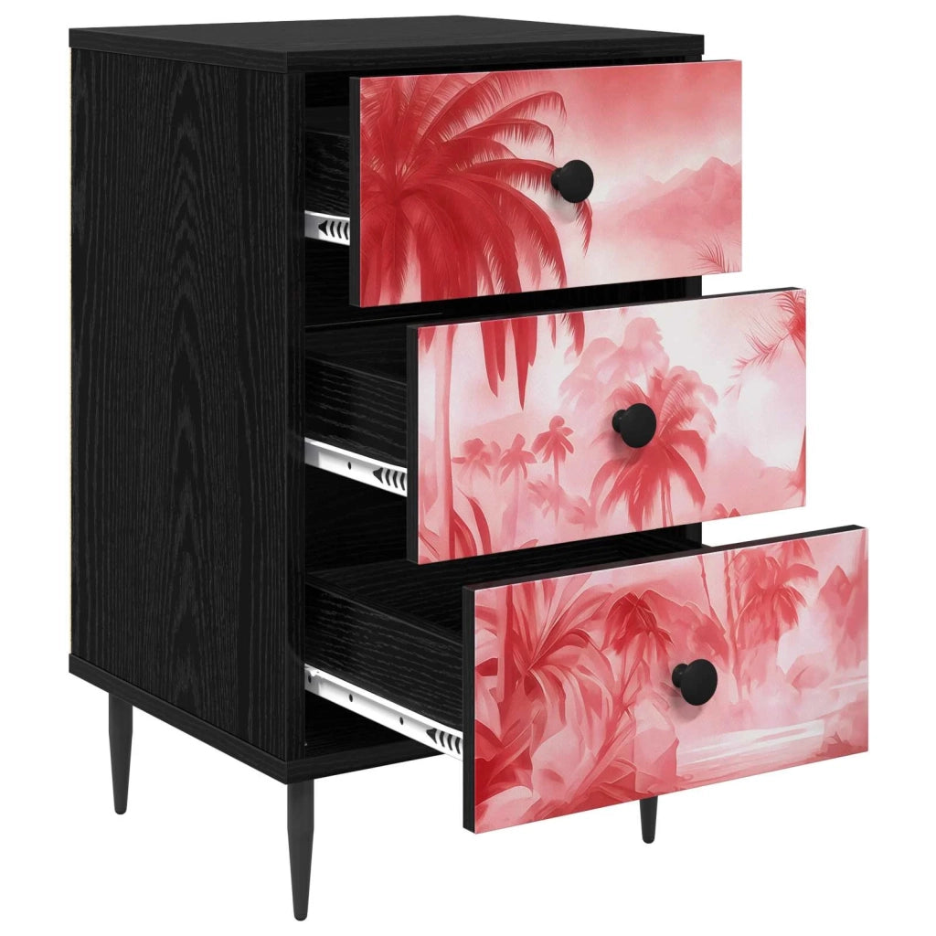 Armadio da Notte AACHEN 2 pz Rovere Nero 36 x 33 x 61 cm 8007344