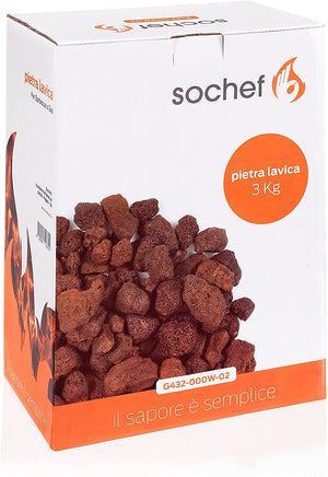 Pietra Lavica in Sacchetto 3 kg per Barbecue a Gas GPL Sochef