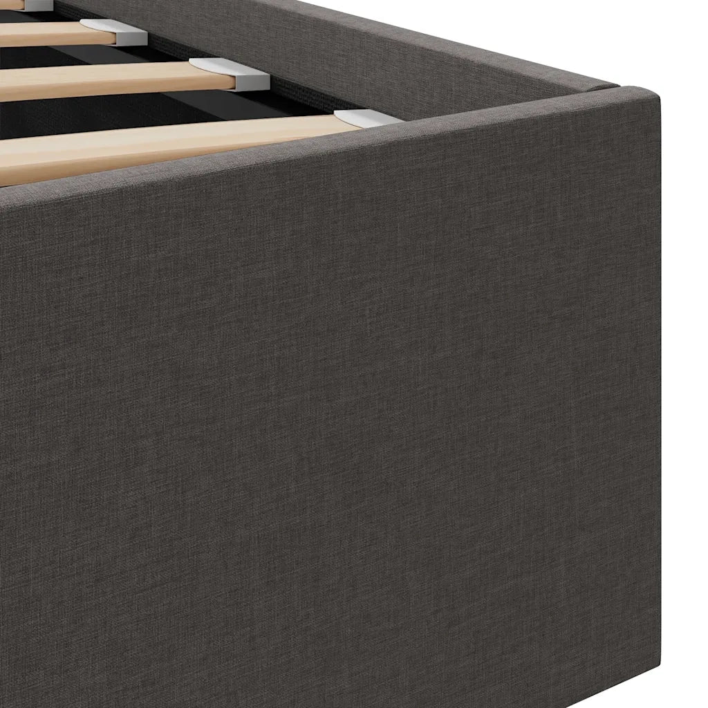 Giroletto con Contenitore-Struttura Letto con contenitore Grigio Scuro in Tessuto 160x200 cm