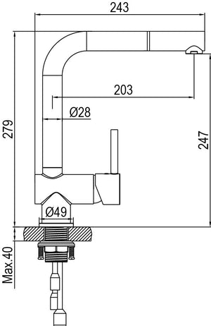 Miscelatore per cucina moderno con doccia