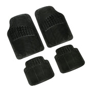 Trade Shop - Set 4 Pezzi Tappeti Per Auto Tappetini Universali In Gomma Sintetica Pvc Nero -