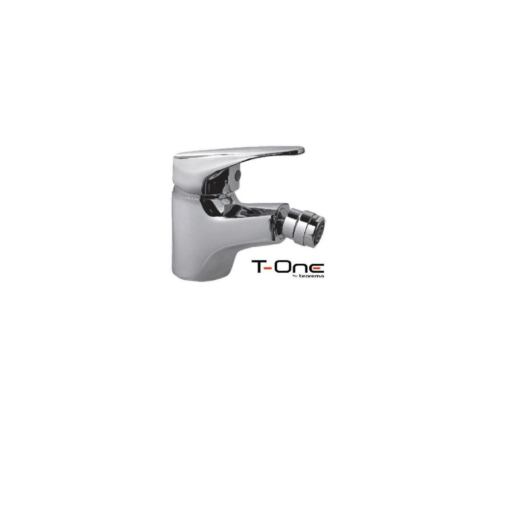 Miscelatore bidet t-one by Teorema ottone cromato monocomando piletta tubi