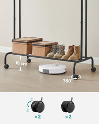 Appendiabiti doppio VALORA con ruote, nero HSR107B01