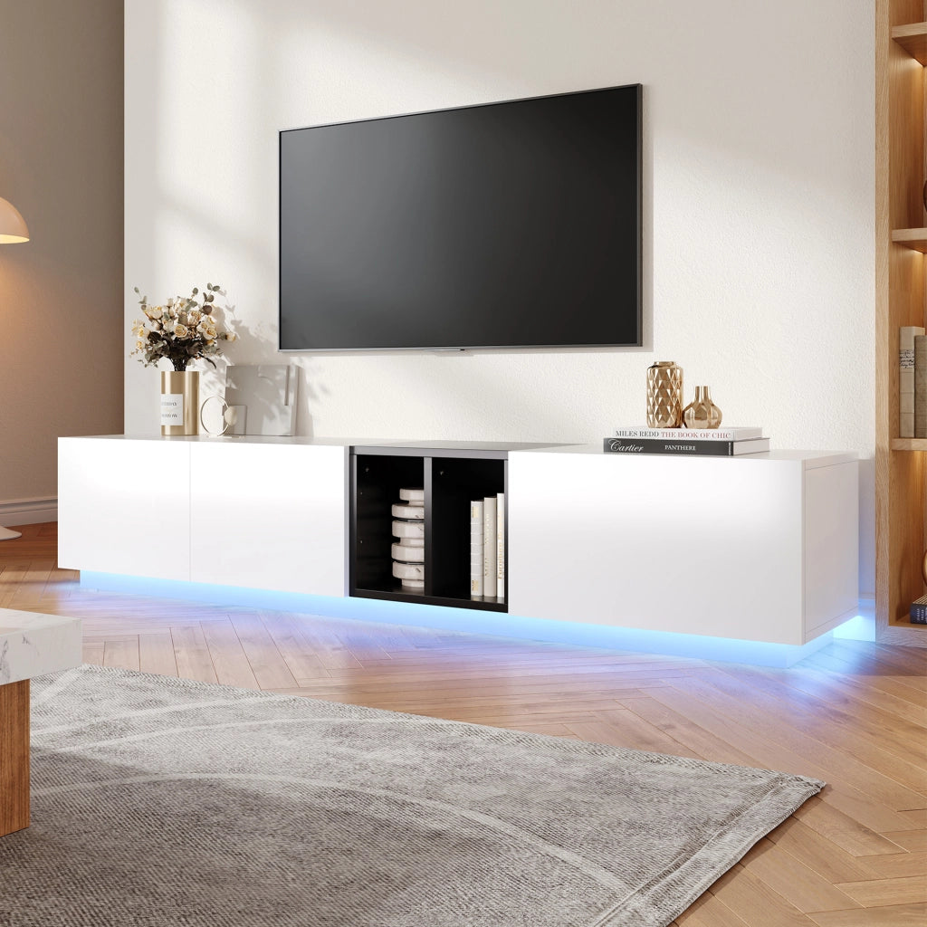 Mobile TV con Cassetti e Ripiani ¨C MINIMAL ¨C Nero e Bianco