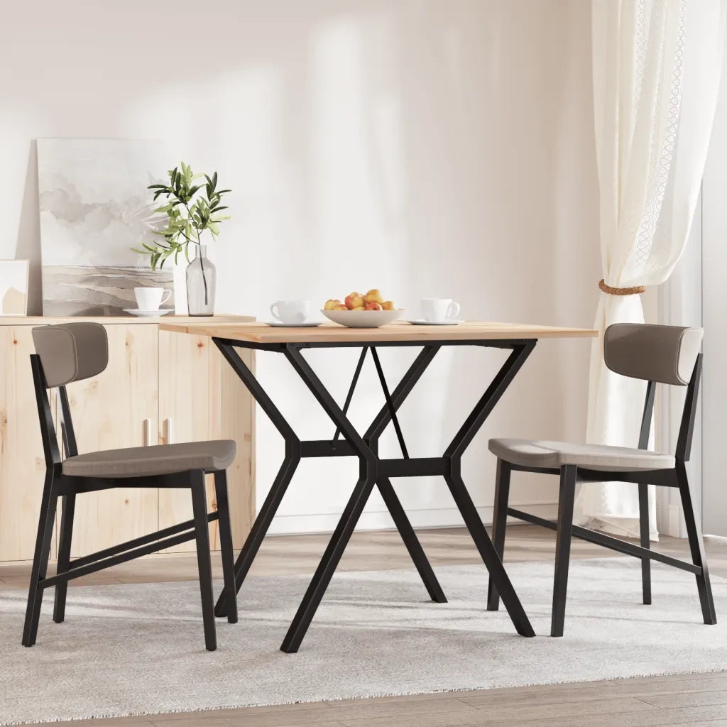 Tavolo da Pranzo Telaio a Y 90x90x75 cm Legno Pino e Acciaio 3282718