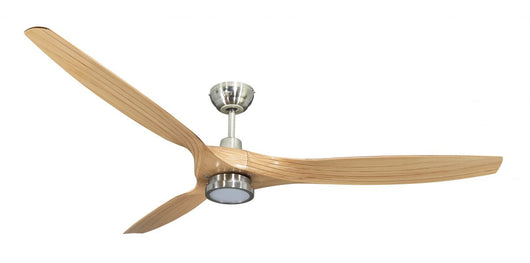 Ventilatore da soffitto OUTDOOR con LED a risparmio energetico nichel pale ABS effetto acero 153 cm telecomando 5 velocitÃ