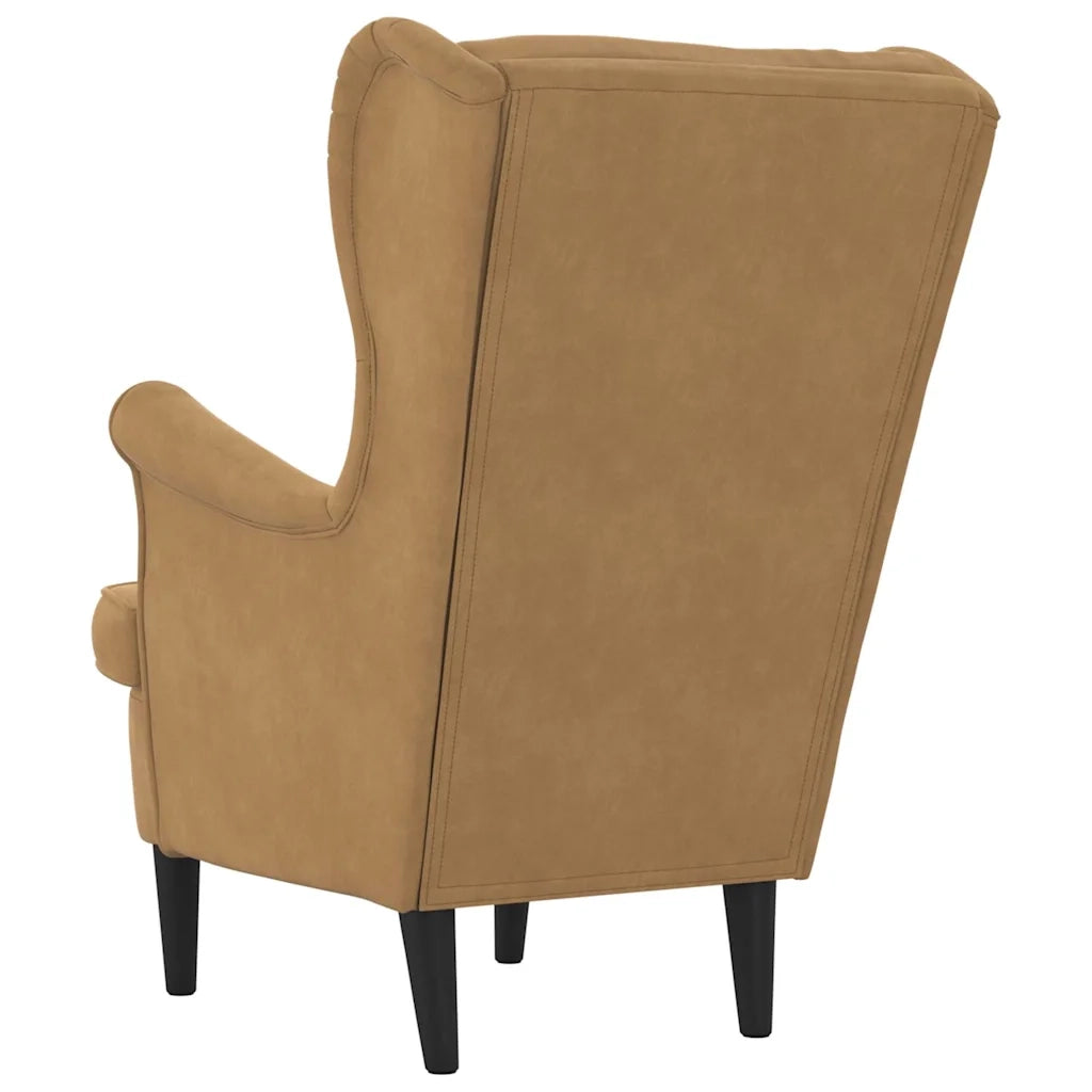 Poltrona-Divano Sedia-Poltroncina Marrone Velluto