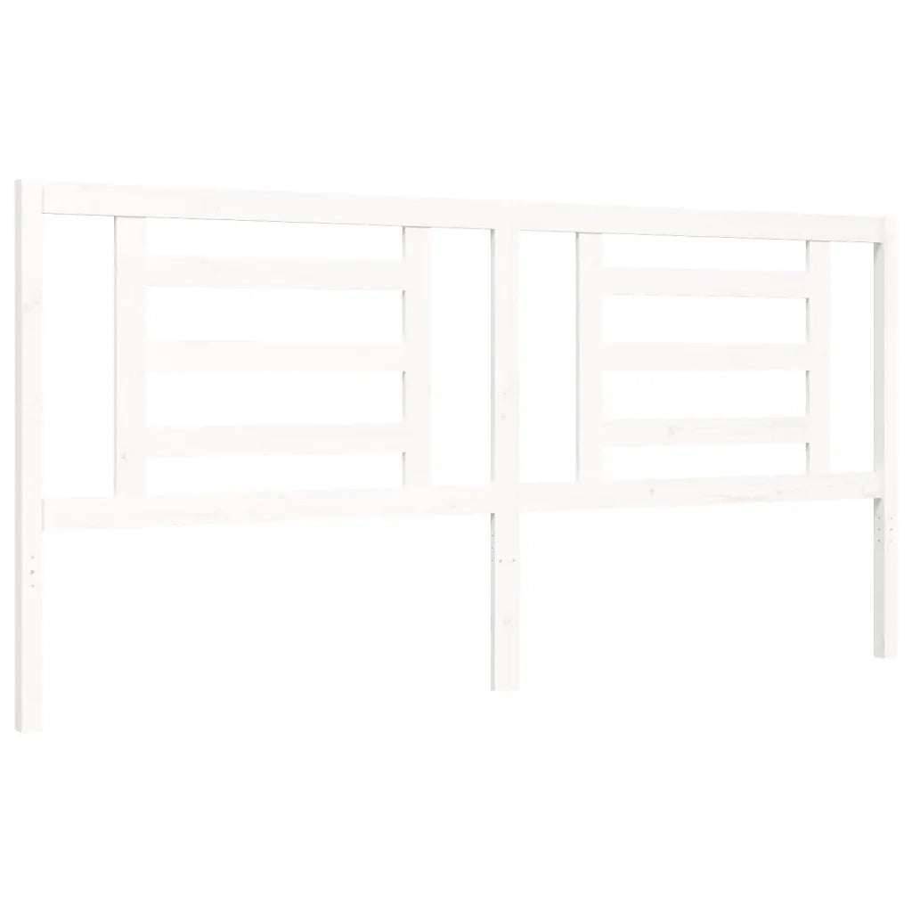 Giroletto Testiera Bianco Super King Size-Struttura Letto in Legno Massello 618352