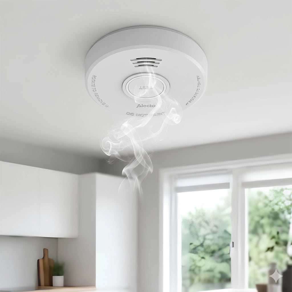 Confezione da 2 Rilevatori di Fumo da 85 dB con Batteria da 5 anni Certificati EN14604 Bianco Alecto