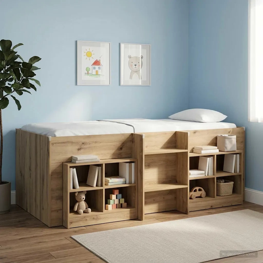 Letto Alto per Bambini 2 pcs Rovere Artigianale 3422554