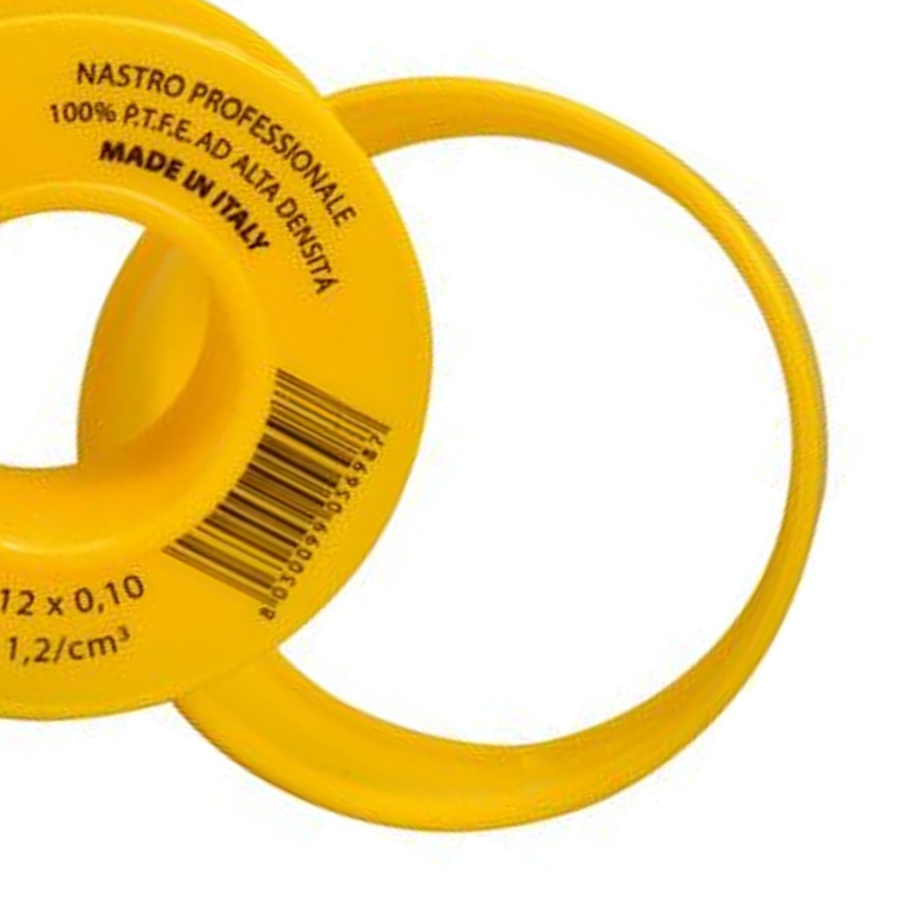 Nastro p.t.f.e. giallo professionale per gas 12mm x 10m