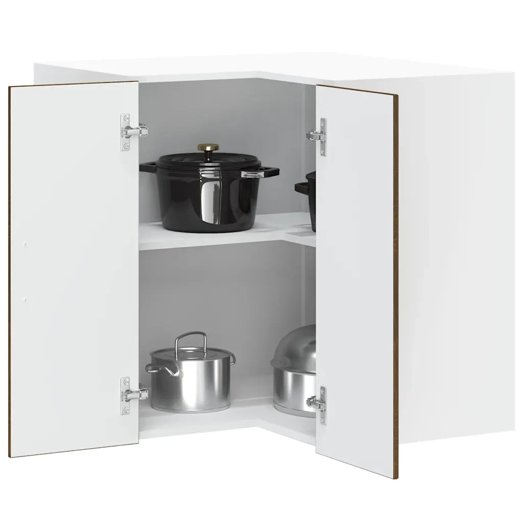 Pensile da Cucina ad Angolo-Mobile Cucina da Parete Porto Rovere Marrone in Truciolato