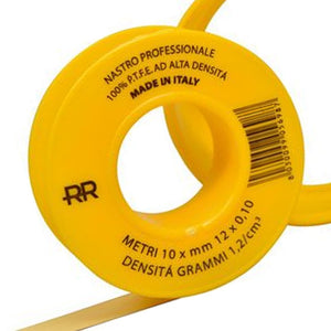 Nastro p.t.f.e. giallo professionale per gas 12mm x 10m