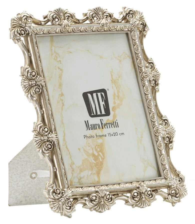 Cornice Florence 21,5x2x26,8 cm in Resina e Vetro Argento