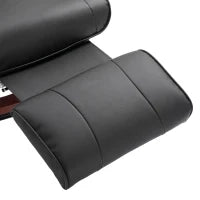 Poltrona Relax Reclinabile Manualmente fino 145° con Poggiapiedi e Rivestimento in Finta Pelle, Nero