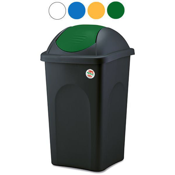 Stefanplast Pattumiera Basculante Multipat Nero-Verde 60 Litri