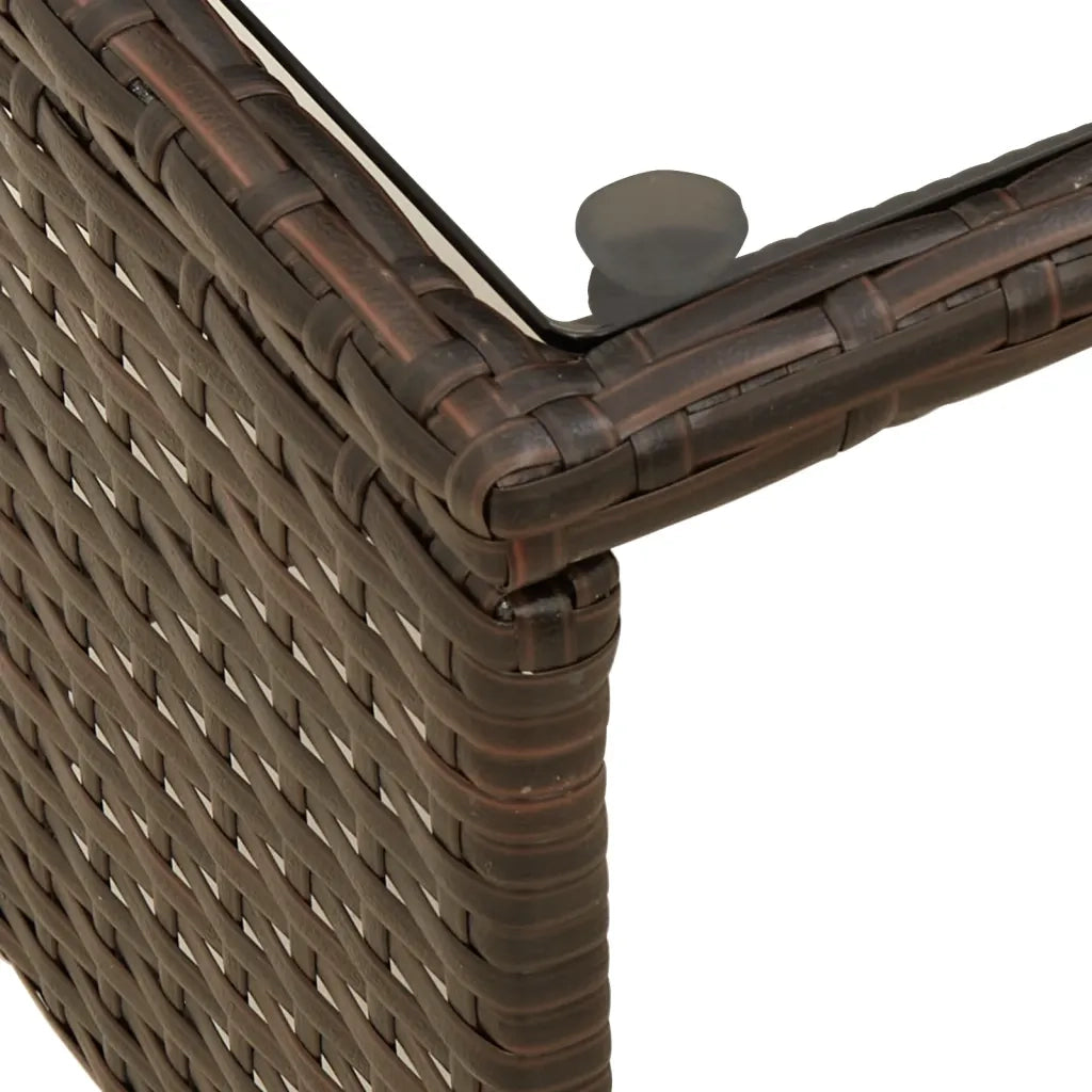 Divano da Giardino con Tavolo e Cuscini a L-Sofa da Giardino-Divano da esterno Marrone Polyrattan 907226