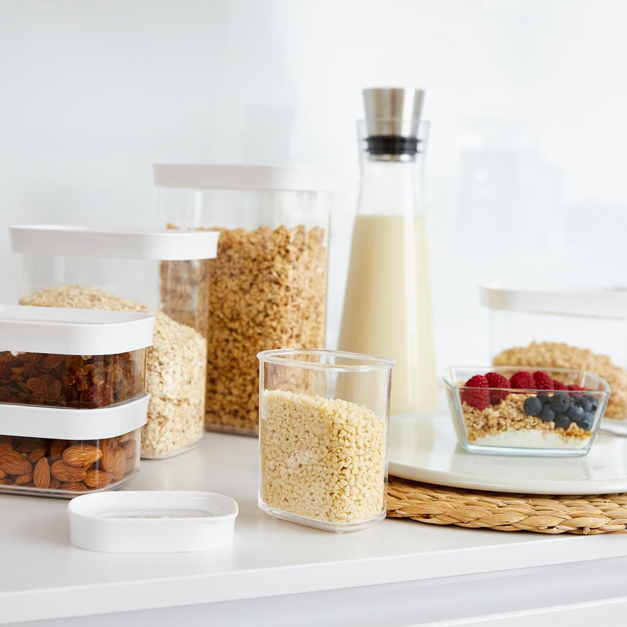 EMSA Optima Rettangolare Contenitore 2,2 L Trasparente, Bianco 1 pz