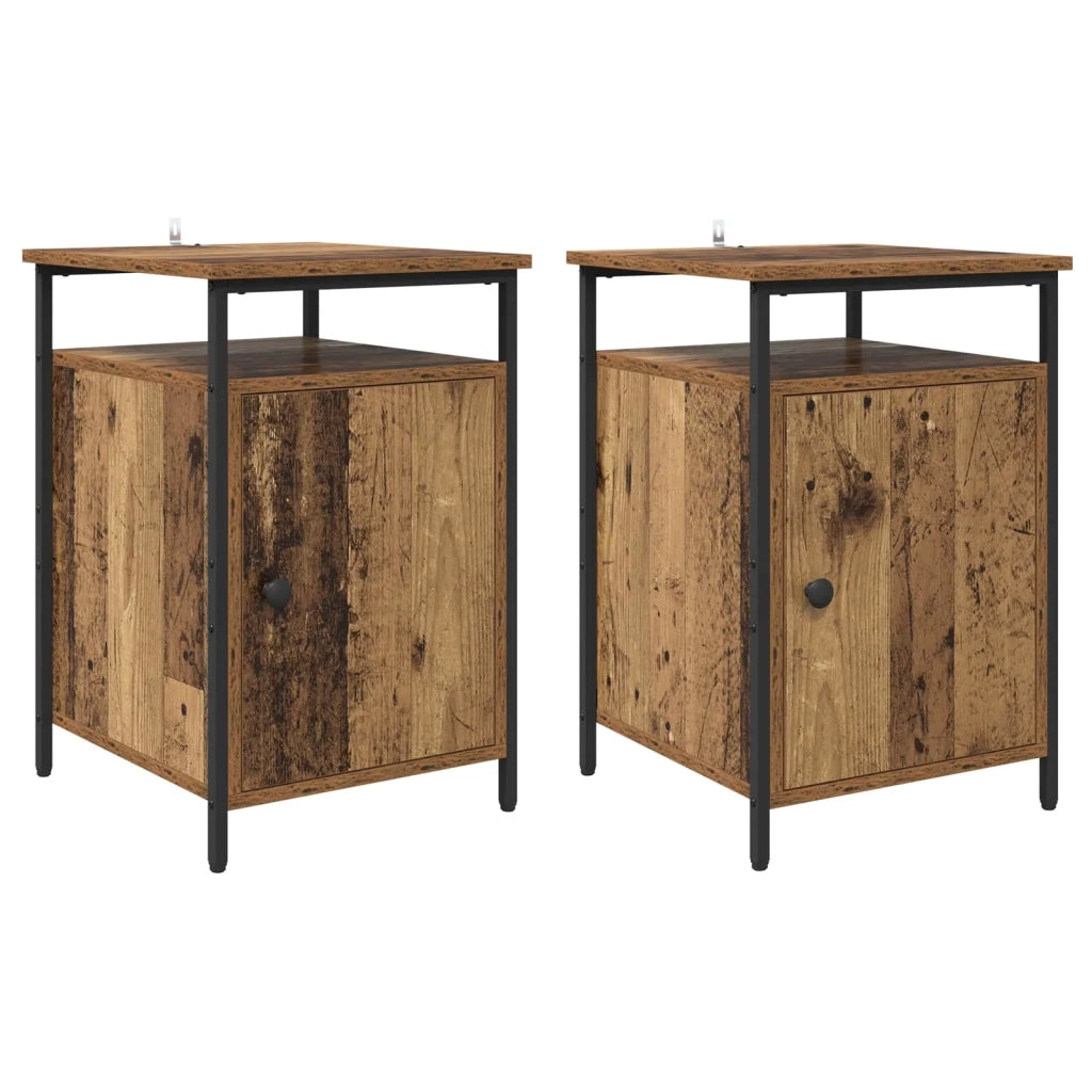 Armadio da Notte 2 pcs Legno vecchio 40 x 42 x 60cm