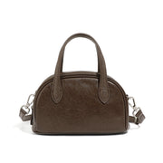 Borsa a tracolla da donna in vera pelle, marrone.