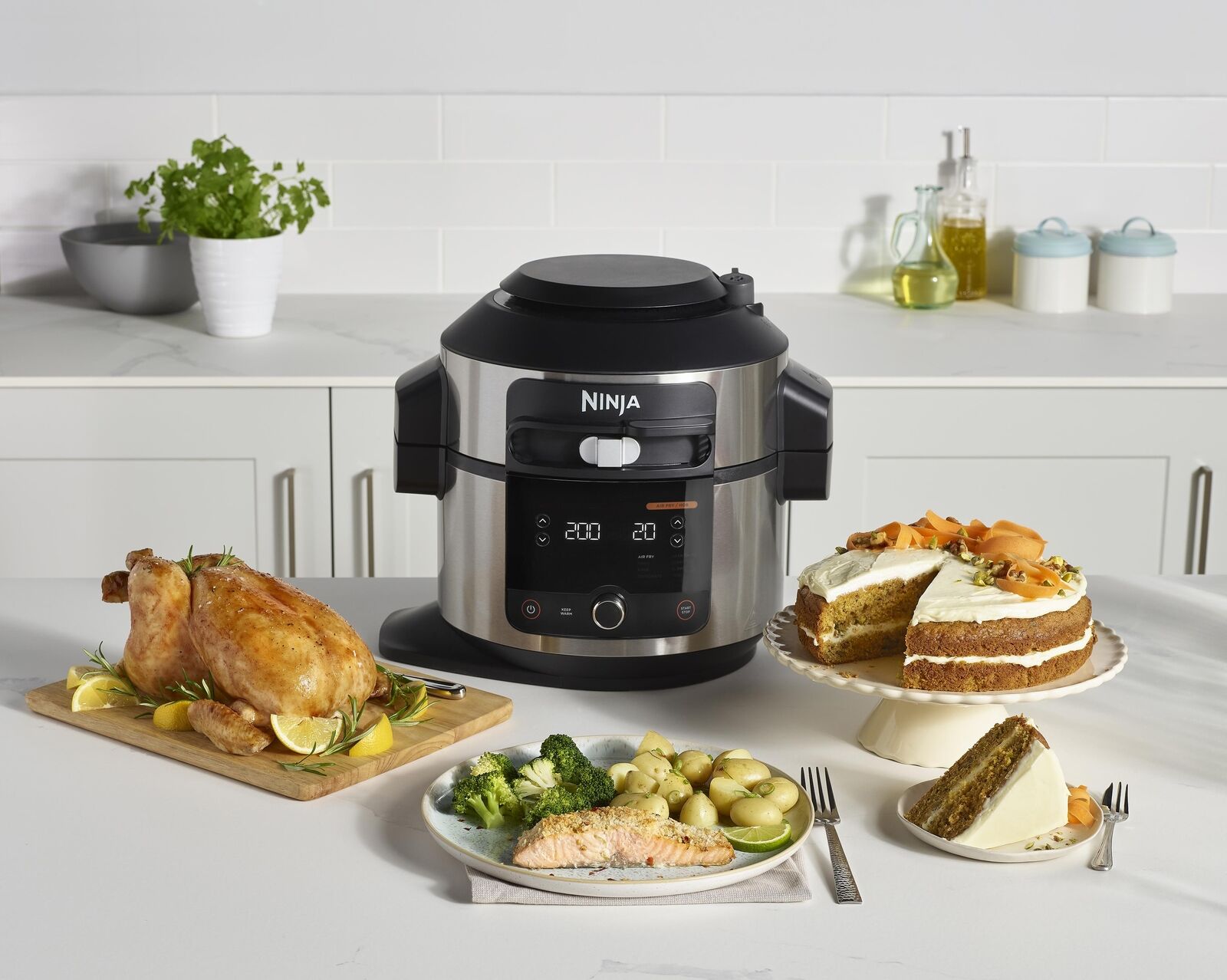 Ninja OL550EU apparecchio multi-cottura 6 L 1460 W Nero, Acciaio inox